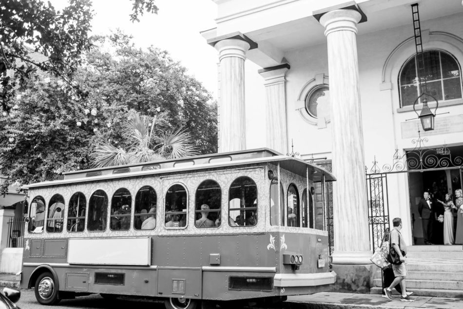 Trolley arrives, St Mary of the Annunciation, Charleston, South Carolina Kate Timbers Photography. http://katetimbers.com #katetimbersphotography // Charleston Photography // Inspiration