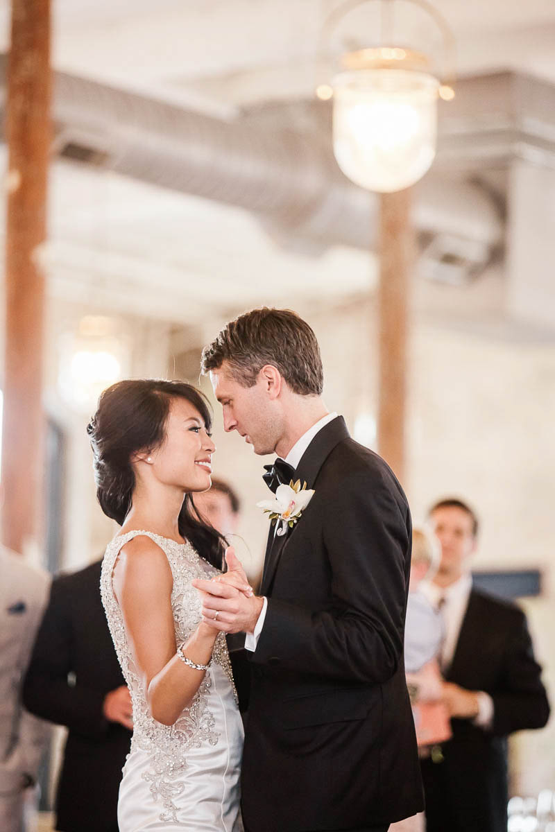 Bride and groom have first dance, The Cedar Room, Charleston, South Carolina Kate Timbers Photography. http://katetimbers.com #katetimbersphotography // Charleston Photography // Inspiration