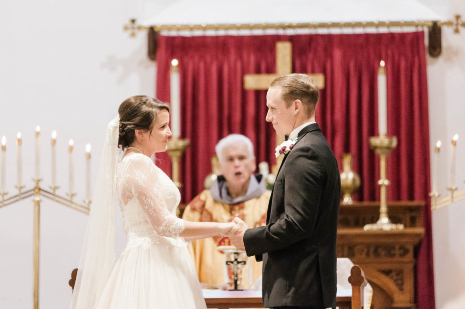 Bride and groom exchange vows, St. Luke's Church, Charleston, South Carolina Kate Timbers Photography. http://katetimbers.com #katetimbersphotography // Charleston Photography // Inspiration
