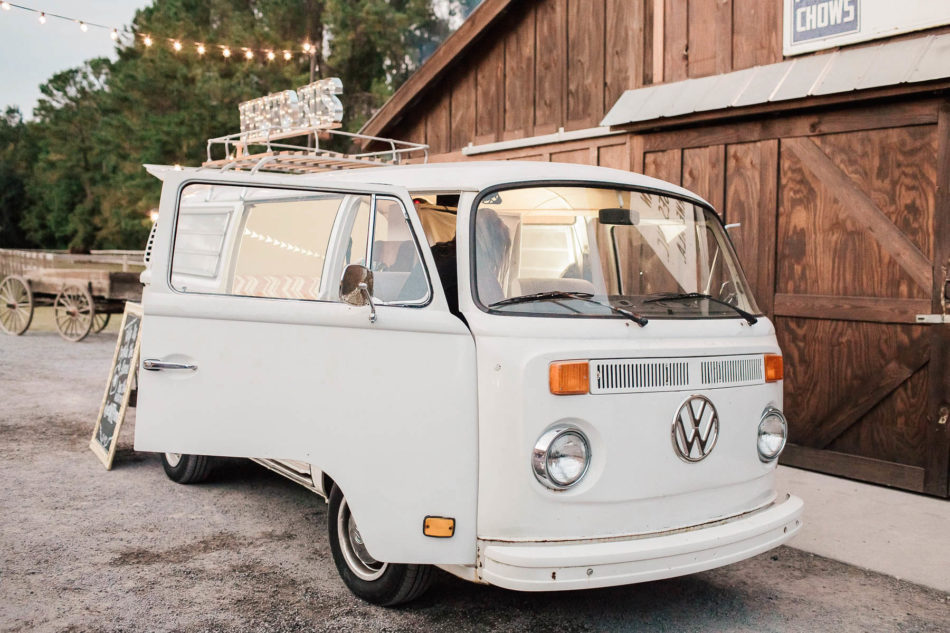 Photo bus is set up for reception, Boals Farm, Charleston, South Carolina Kate Timbers Photography. http://katetimbers.com #katetimbersphotography // Charleston Photography // Inspiration