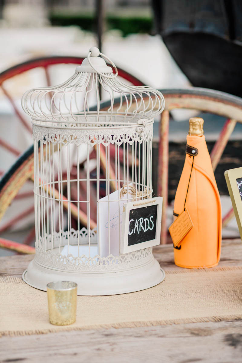 Welcome table at reception stands by antique cart, Boals Farm, Charleston, South Carolina Kate Timbers Photography. http://katetimbers.com #katetimbersphotography // Charleston Photography // Inspiration