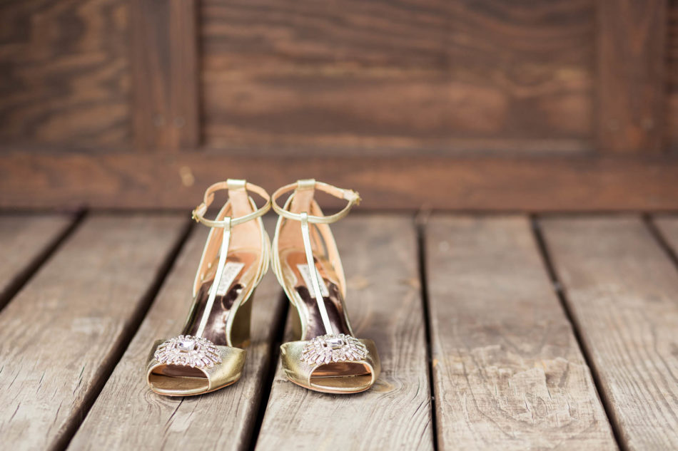 Bride's shoes sit on wooden floor, Boals Farm, Charleston, South Carolina Kate Timbers Photography. http://katetimbers.com #katetimbersphotography // Charleston Photography // Inspiration