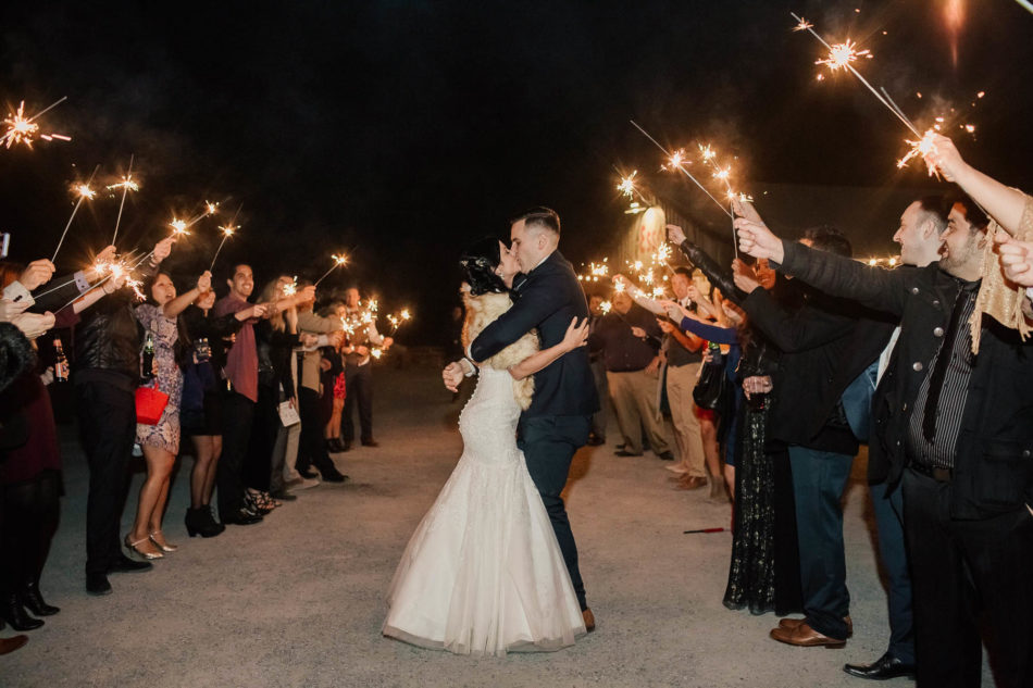 Bride and groom have a sparkler exit, Boals Farm, Charleston, South Carolina Kate Timbers Photography. http://katetimbers.com #katetimbersphotography // Charleston Photography // Inspiration