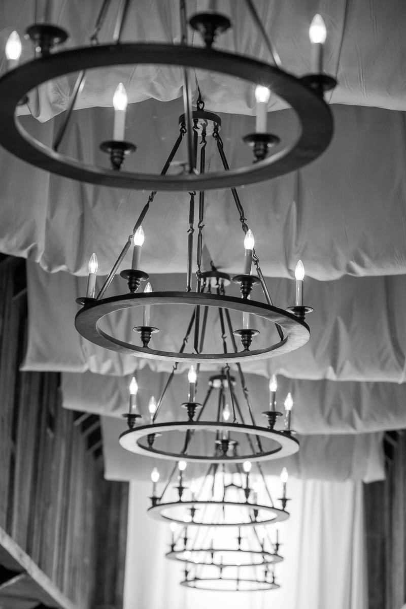 Chandeliers hang in cabin of Magnolia Plantation. Kate Timbers Photography. http://katetimbers.com