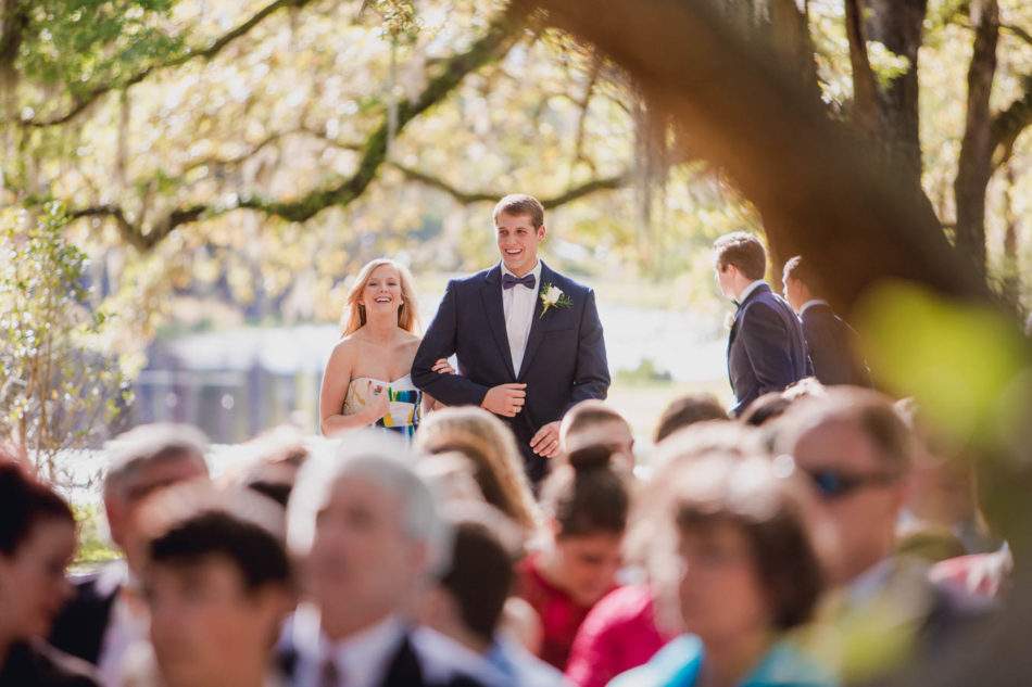 Guests get seated for ceremony, Brookgreen Gardens, Murrells Inlet, South Carolina. Kate Timbers Photography. http://katetimbers.com