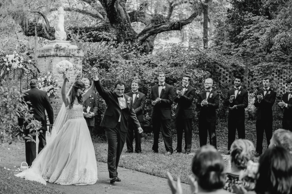 Bride and groom are announced, Brookgreen Gardens, Murrells Inlet, South Carolina. Kate Timbers Photography. http://katetimbers.com