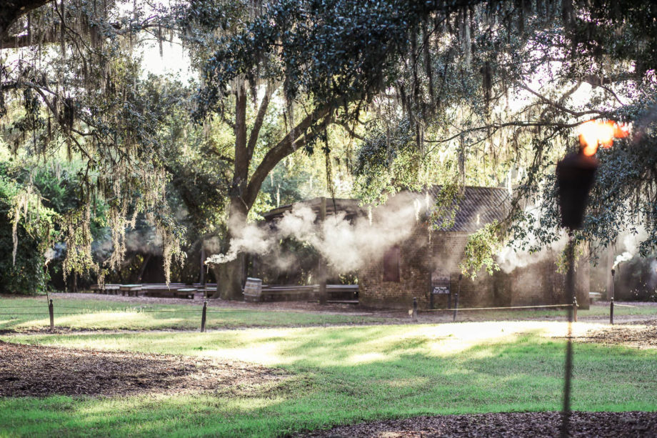 Torches smoke through fields, Boone Hall Plantation, Charleston, South Carolina. Kate Timbers Photography. http://katetimbers.com