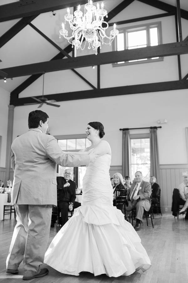 Bride and groom have first dance, Creek Club at I'on, Charleston, South Carolina. Kate Timbers Photography. http://katetimbers.com