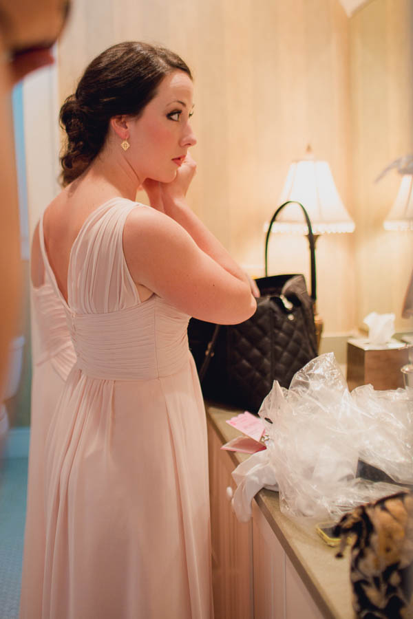 Bridesmaid gets ready, Brookgreen Gardens, Murrells Inlet, South Carolina. Kate Timbers Photography. http://katetimbers.com