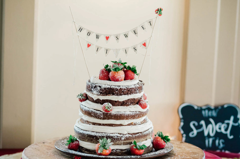 Gourmet cake with strawberries at reception, Indigo Run Clubhouse, Hilton Head, South Carolina Kate Timbers Photography. http://katetimbers.com #katetimbersphotography // Charleston Photography // Inspiration