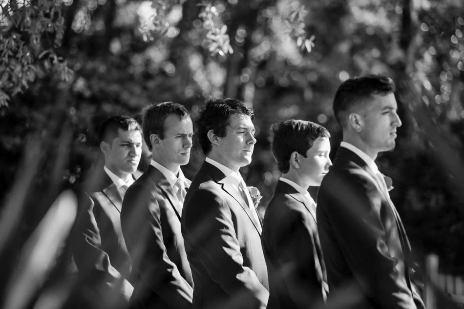 Groomsmen stand in a row, I'ON Creek Club, Mt Pleasant, South Carolina Kate Timbers Photography. http://katetimbers.com #katetimbersphotography // Charleston Photography // Inspiration