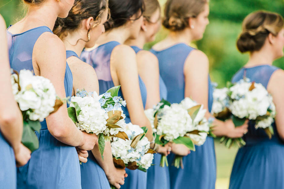 Bridesmaids stand in a row, Oakland Plantation, Mt Pleasant, South Carolina Kate Timbers Photography. http://katetimbers.com #katetimbersphotography // Charleston Photography // Inspiration