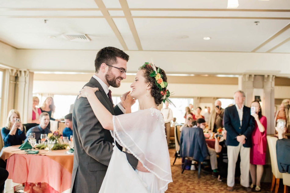 Bride and groom have first dance, Indigo Run Clubhouse, Hilton Head, South Carolina Kate Timbers Photography. http://katetimbers.com #katetimbersphotography // Charleston Photography // Inspiration