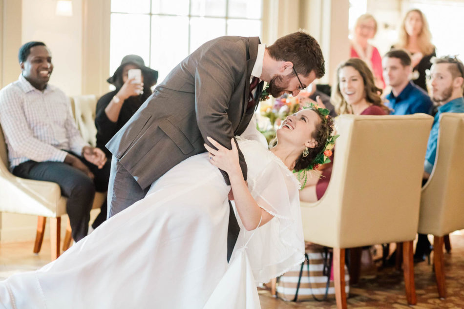 Bride and groom have first dance, Indigo Run Clubhouse, Hilton Head, South Carolina Kate Timbers Photography. http://katetimbers.com #katetimbersphotography // Charleston Photography // Inspiration
