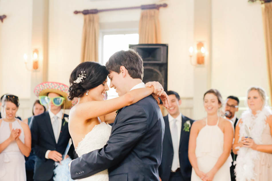 Bride and groom have first dance, I'ON Creek Club, Mt Pleasant, South Carolina Kate Timbers Photography. http://katetimbers.com #katetimbersphotography // Charleston Photography // Inspiration