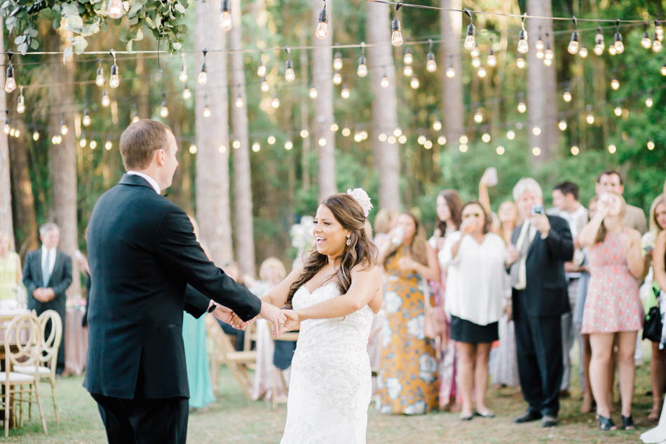 Bride and groom have their first dance, Wadmalaw Island, South Carolina Kate Timbers Photography. http://katetimbers.com #katetimbersphotography // Charleston Photography // Inspiration