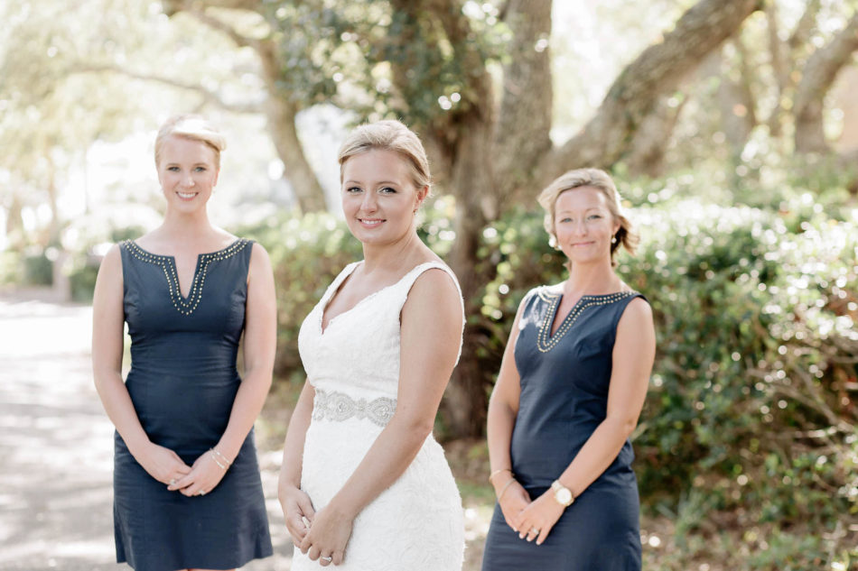 Bridal Party pose for portrait in old Mt Pleasant, South Carolina Kate Timbers Photography. http://katetimbers.com #katetimbersphotography // Charleston Photography // Inspiration