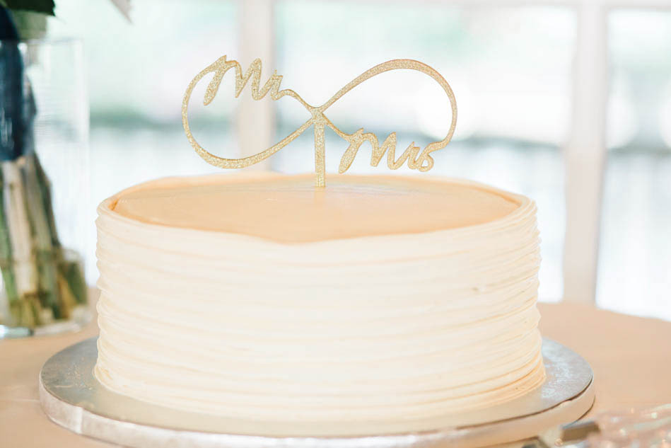 Wedding cake has infinity cake topper, Alhambra Hall, Mt Pleasant, South Carolina Kate Timbers Photography. http://katetimbers.com #katetimbersphotography // Charleston Photography // Inspiration