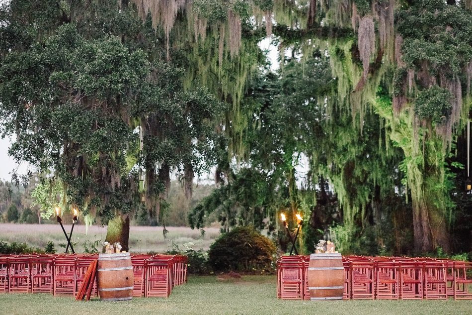 Ceremony site is under oak tree, Magnolia Plantation, Charleston, South Carolina Kate Timbers Photography. http://katetimbers.com #katetimbersphotography // Charleston Photography // Inspiration