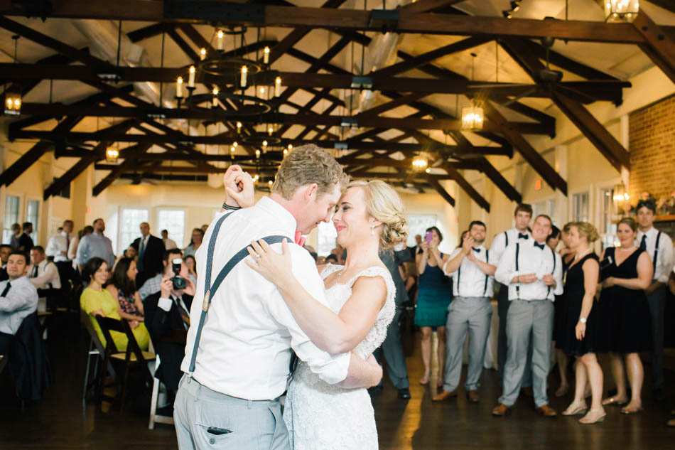Bride and groom have their first dance, Alhambra Hall, Mt Pleasant, South Carolina Kate Timbers Photography. http://katetimbers.com #katetimbersphotography // Charleston Photography // Inspiration