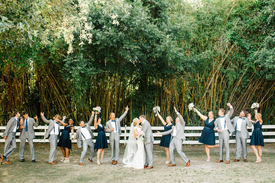 Wedding party stands in front of bamboo field, Alhambra Hall, Mt Pleasant, South Carolina Kate Timbers Photography. http://katetimbers.com #katetimbersphotography // Charleston Photography // Inspiration