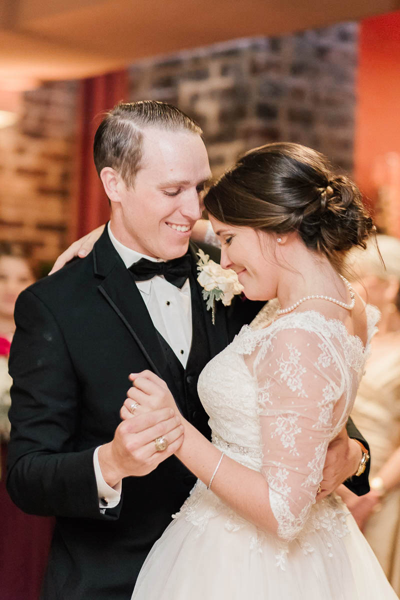 Bride and groom have first dance, No. 5 Faber, Charleston, South Carolina Kate Timbers Photography. http://katetimbers.com #katetimbersphotography // Charleston Photography // Inspiration