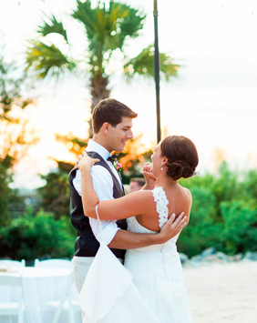 Bride and groom have first dance at Charleston Harbor Marina. www.katetimbers.com