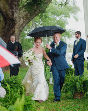 Bride and groom are announced, Old Wide Awake Plantation, Charleston, South Carolina