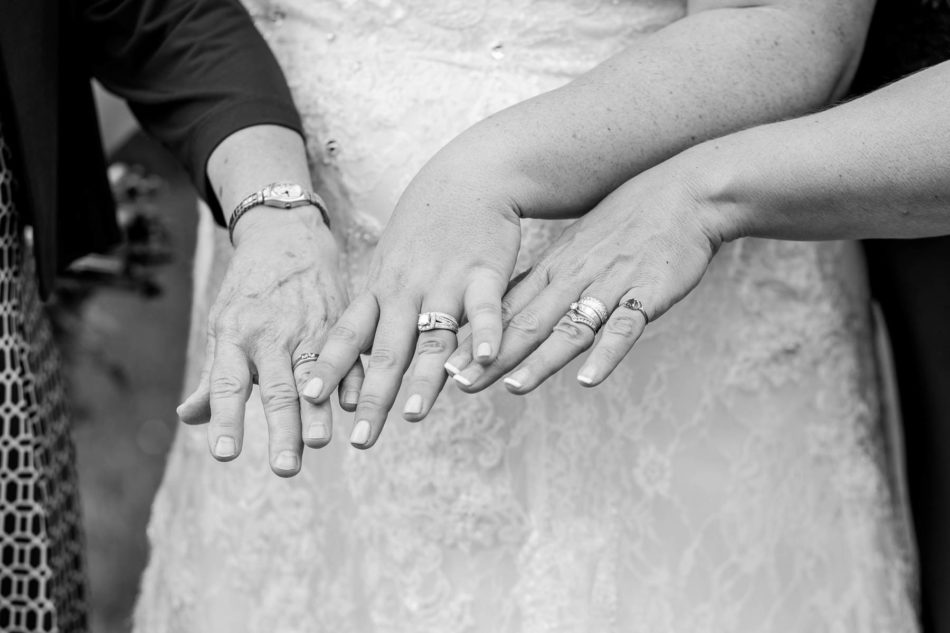 Bride, mother, and grandmother all show their wedding bands, Magnolia Plantation. Kate Timbers Photography. http://katetimbers.com