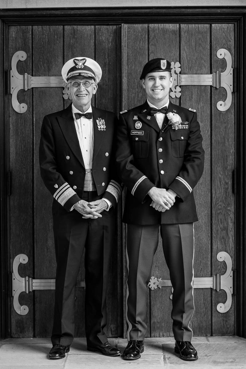 Groom poses with grandfather, Citadel, Summerall Chapel, Charleston, South Carolina. Kate Timbers Photography. http://katetimbers.com