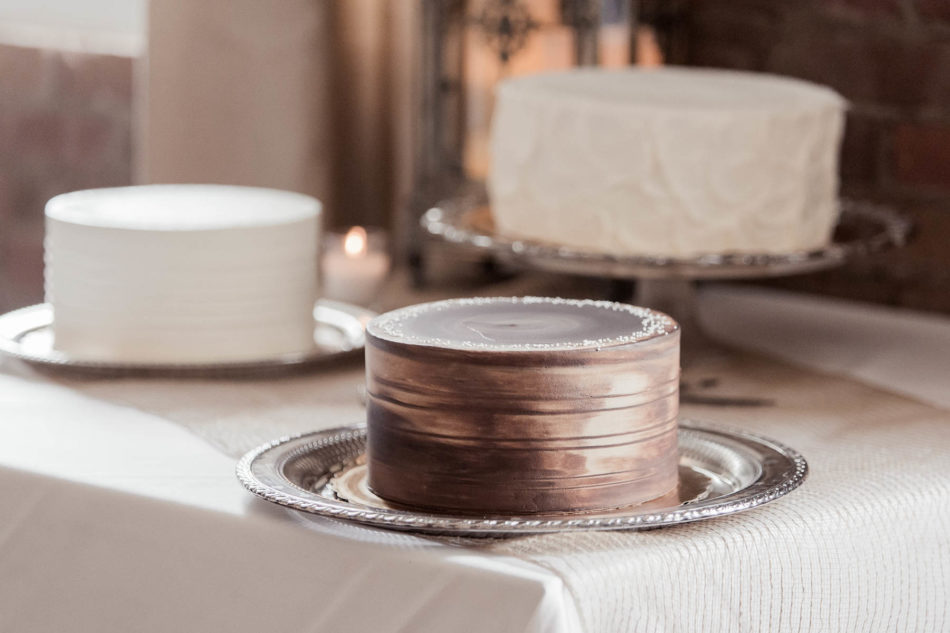 Cake is set up on table, Stars Rooftop & Grill Room, Charleston, South Carolina. Kate Timbers Photography. http://katetimbers.com
