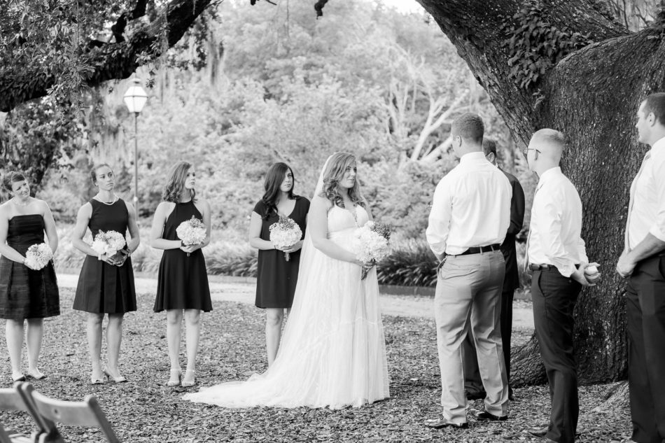 Bride and groom exchange vows, Hampton Park, Charleston, South Carolina. Kate Timbers Photography. http://katetimbers.com