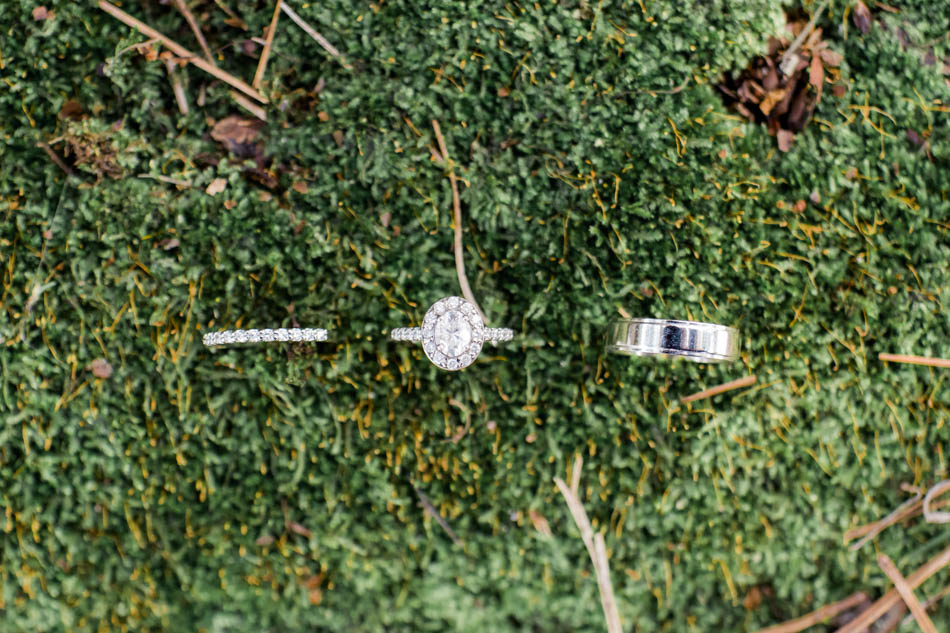 Rings stand in moss, I'on Creek Club, Mt Pleasant, South Carolina. Kate Timbers Photography. http://katetimbers.com