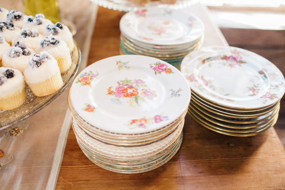 Vintage plates are placed on dessert table, Boone Hall Plantation, Charleston, South Carolina. Kate Timbers Photography. http://katetimbers.com #katetimbersphotography // Charleston Photography // Inspiration