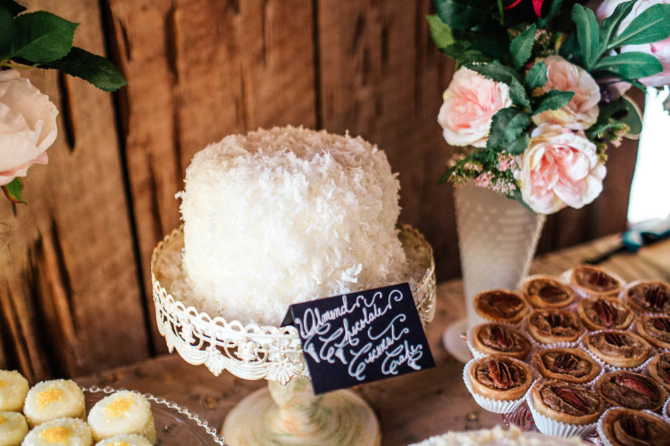 Cakes are laid out on table, Boone Hall Plantation, Charleston, South Carolina. Kate Timbers Photography. http://katetimbers.com #katetimbersphotography // Charleston Photography // Inspiration
