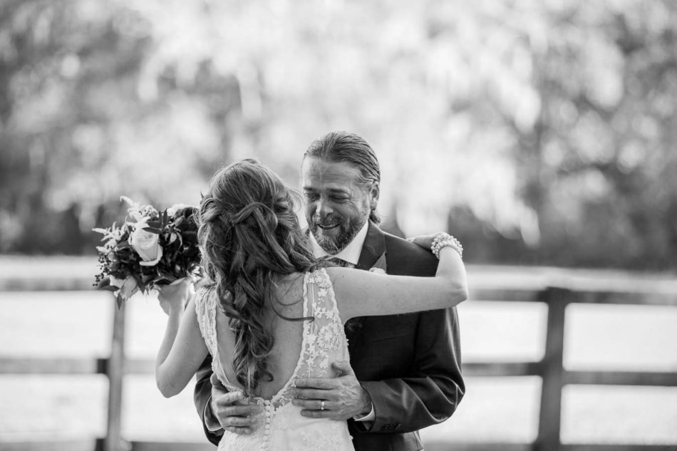 Father sees bride for first time, Boone Hall Plantation, Charleston, South Carolina. Kate Timbers Photography. http://katetimbers.com #katetimbersphotography // Charleston Photography // Inspiration
