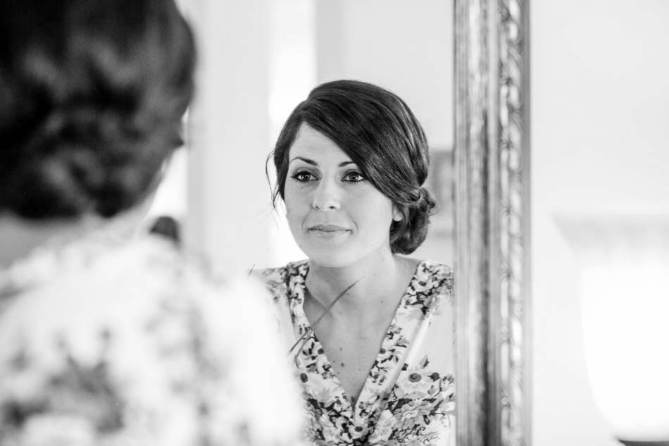 Bride looks in the mirror, Creek Club ION, Mt Pleasant, South Carolina Kate Timbers Photography. http://katetimbers.com #katetimbersphotography // Charleston Photography // Inspiration