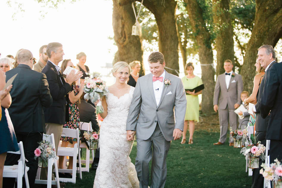 Bride and groom walk down the aisle, Alhambra Hall, Mt Pleasant, South Carolina Kate Timbers Photography. http://katetimbers.com #katetimbersphotography // Charleston Photography // Inspiration