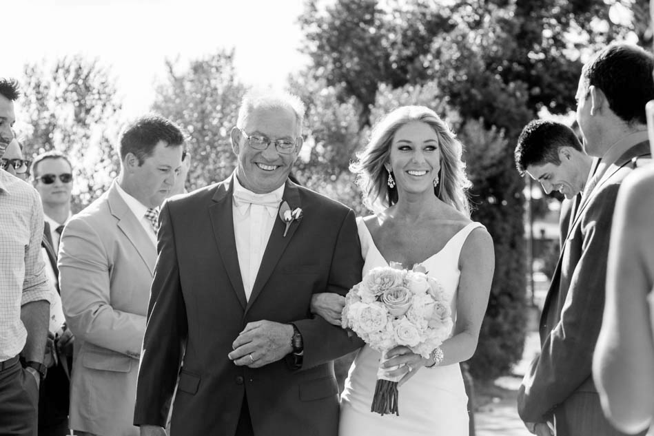 Father walks Bride down the aisle, Rice Mill Building, Charleston, South Carolina Kate Timbers Photography. http://katetimbers.com #katetimbersphotography // Charleston Photography // Inspiration