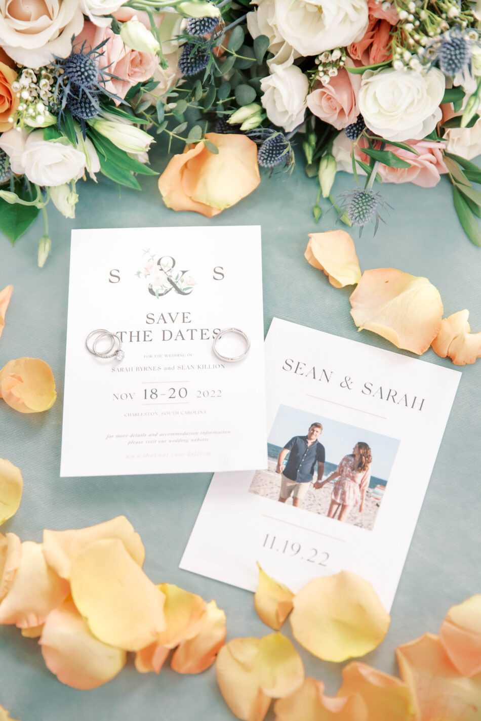 Invitation Suite Flat Lay at Charleston Harbor. Kate Timbers Photography. http://katetimbers.com #katetimbersphotography // Charleston Photography // Inspiration. Elizabeth Elkins Events
